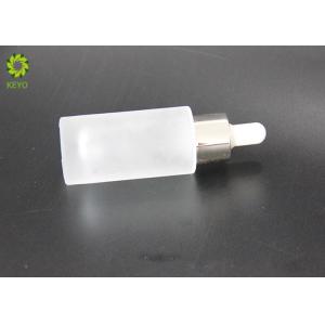Flat Shoulder Cosmetic Packaging Bottles , 30ml Frosted Glass Empty Cosmetic