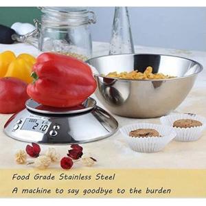 Detachable Metal Bowl Digital Stainless Steel Kitchen Scales Battery-Powered