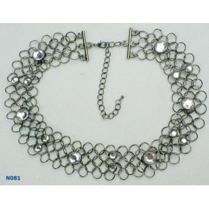 Crystal Unisex Fashion Solid rhodium Chains Mixed Metal Necklace for Anniversary