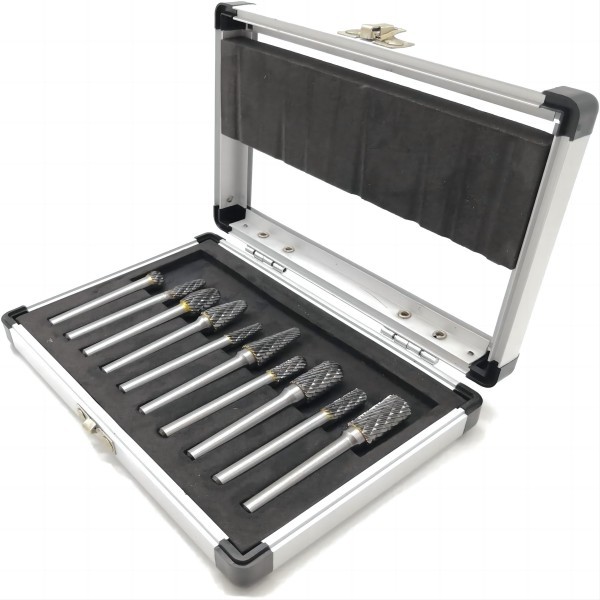 10pcs 6mm Shank Diameter Tungsten Crabide Rotary Burr Bits Set For Metal Wood