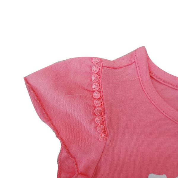 Print Pattern Type O-neck 100% Cotton Baby T-shirts Girl Tops for Newborns in Summer