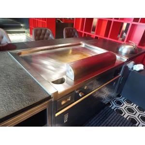 Restaurant 1.2m Induction Hibachi Grill Table Teppanyaki Griddle