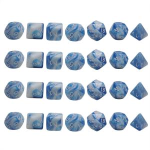 Blue Marble Natural Resin RPG Dice Character Plays Hand Made