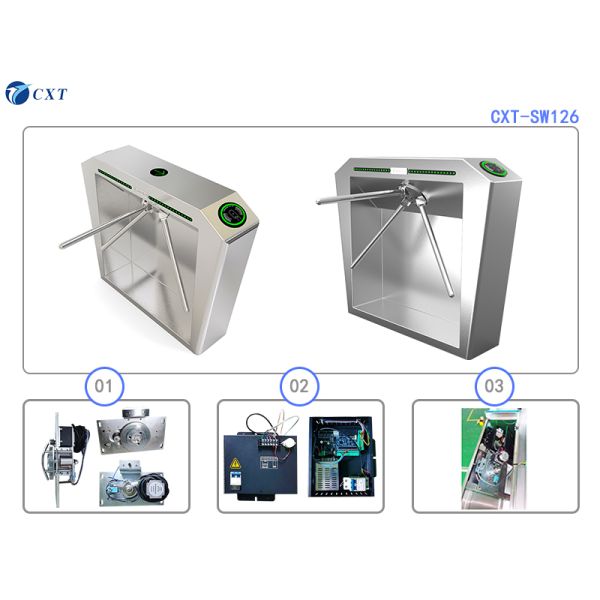 Intelligent Butterfly Shape Tripod Turnstile Gate with 30W/24V DC Brushless Motor and 420mm*330mm*980mm Dimensions