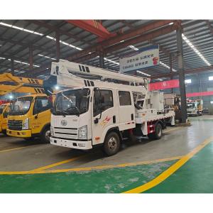 Quality FAW Double Cabin Hand Operated Aerial Lift Truck Euro 3 14 Meters 4x2 for sale