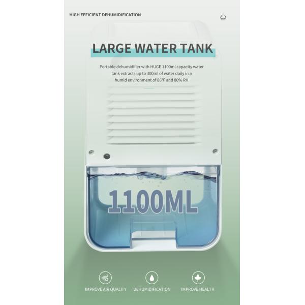 Smart Mini Dehumidifier with 1100ml Water Tank and 7 Colorful Lights For Home Comfort