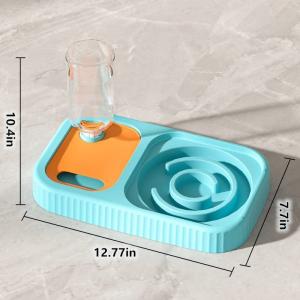 Stainless Steel Pet Slow Feeder Tilted Cat Dog Bowls Set