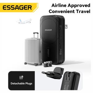 ESSAGER 65W Type C Gan PD PPS Fast Charger With 5000Mah Wireless Power Bank And