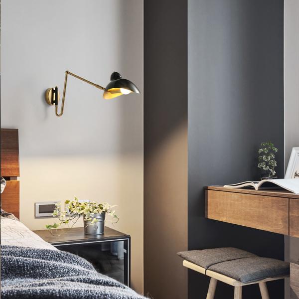 loft Vintage Black White Bedroom Living room serge lamp Telescopic wall lights (WH-VR-04)