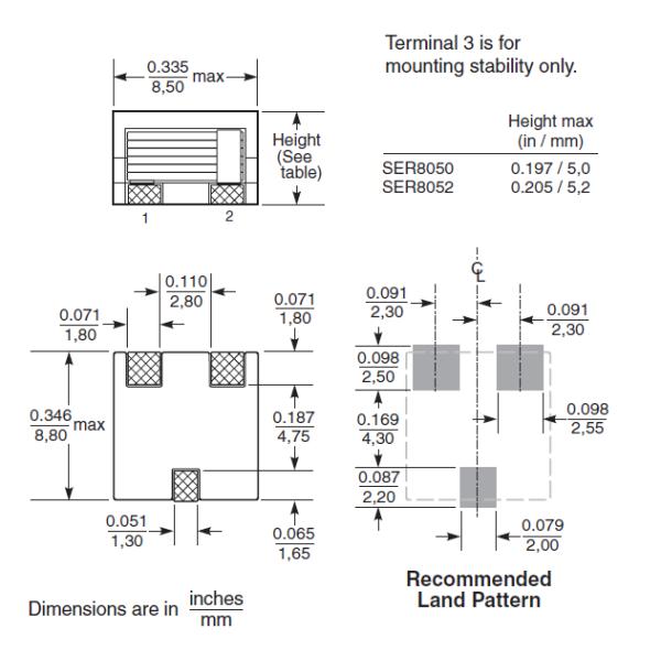 SER8050-501ME_ Shielded Inductor 8.5*8.8*0.197mm Flat wire windings