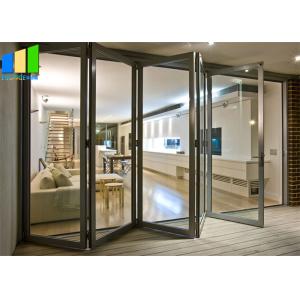 Balcony Horizontal Folding Door Decorative Aluminum Frame Glass Bifold Door
