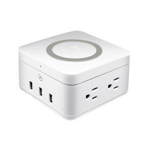 DIY Design LED Light Bluetooth Speaker 4 AC / 3 USB Port With Wireless Charging