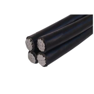 XLPE Insulation Aerial Bundled Cable 3 Phase conductors With 1 Messenger