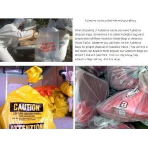polyethylene disposal asbestos bag 33" X 50" X 6mil, Asbestos waste polyethylene