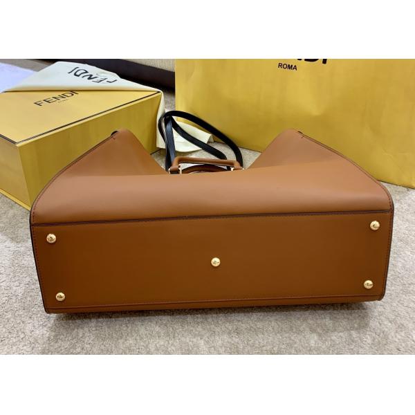 Peekaboo Brown 40cm Tote Shopper Bag Geninue Leather High Capicity