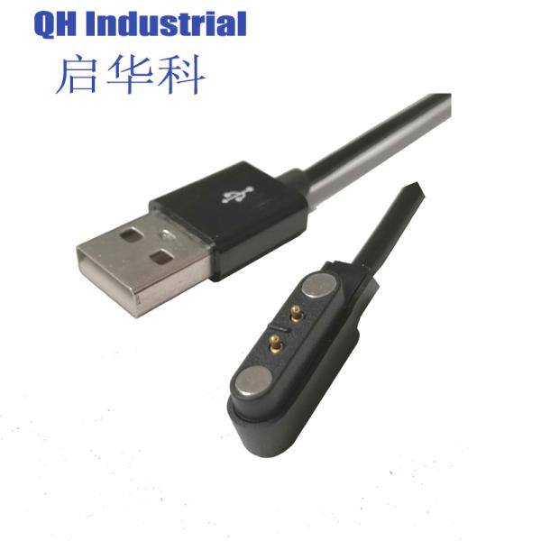 2Pin 4.0mm Solidwork Design Male Connector magnetic pogo pin Spring Force For PCB magnetic pogo pin connector