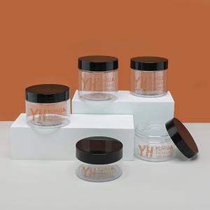 Quality OEM ODM Service Empty Plastic Transparent Face Cream Container 180g Body Scrub Jar With Lid for sale