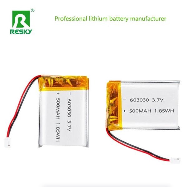 Lithium ion battery cell 603030 3.7v 500mAh 1.85wh rechargeable li polymer battery pack For Smart Home