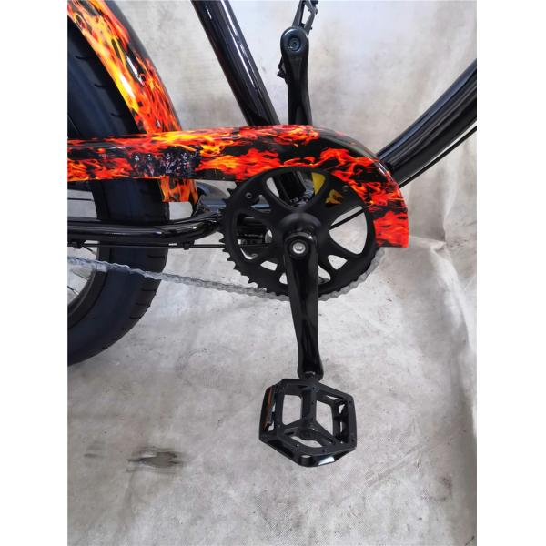 Adult 3 Speed 24 Inch 3.0 Inch Fat Tire Beach Cruiser Bike with Double Wall Alloy Rim