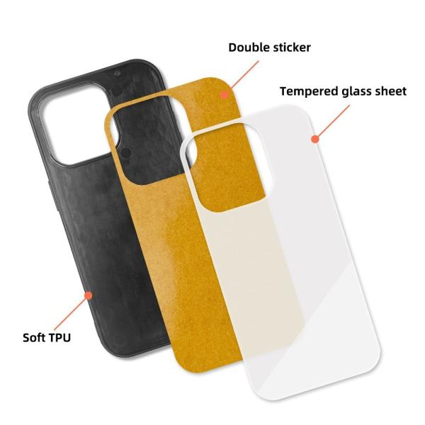 DIY Custom Tempered Glass Sublimation Phone Case For IPhone 14 15 16