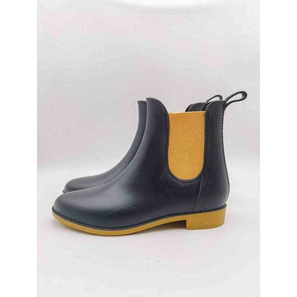 Womens Slip On Twin Gusset Rain Boots Matt Finish Ankle Gumboots Euro 36-41