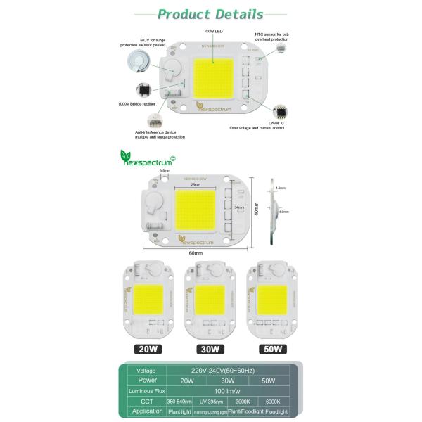 AC220V 240V LED COB Lamp Chip Driverless For Flood Light Led Bulb Spotlight