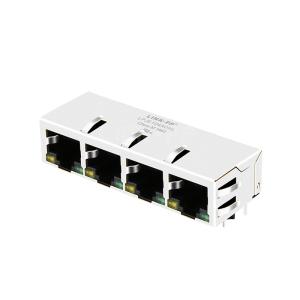 LPJE104ADNL Tab Down Yellow/Green LED 1X4 Port Ethernet RJ45 Jack without