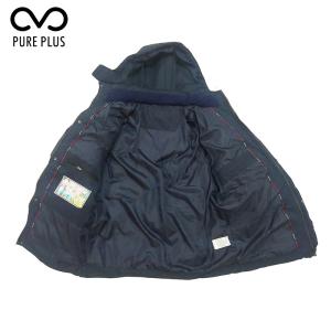 Durable Windproof Mens Blue Padded Jacket With Detachable Hoody