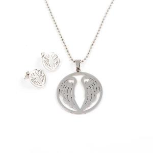 Quality South American Fashion Stainless Steel Earrings With Matched Pendant Necklace Set CQT42 for sale