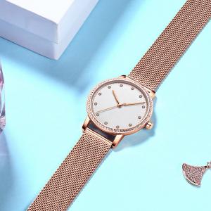 Ladies 3ATM waterproof IP Plating Alloy Quartz Watch BSCI