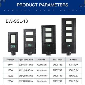 Ip65 Outdoor Solar Powered Street Light 50w 100w 150w 200w High Efficiency