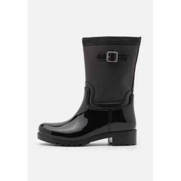 Ladies Pvc Tall Garden Boots Waterproof Rain Boots With Solid Pvc Upper Buckled