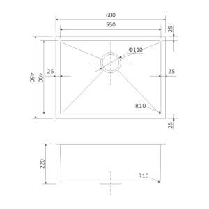 60x45 15 Undermount Bar Sink 23 5/8 " Brushed Black One Bowl Kitchen Sink