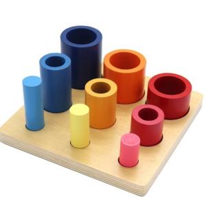 Wooden Early Education Thinking Round Block Develop Children Intelligence Baby