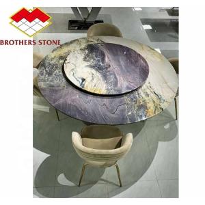 Polished Purple Marble Stone Big Slab Dining Table Top for Modern Bedroom Hall