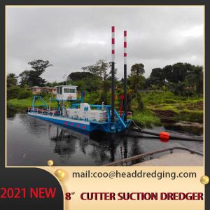 Sand Gold Cutter Suction Dredger Discharge Distance 700m 8 Inch