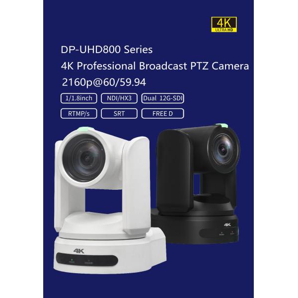 Video Output DP-UHD800 4K60 UHD NDI HX3 PoE HD-MI Dual 3G-SDI 12G-SDI IP PTZ Camera