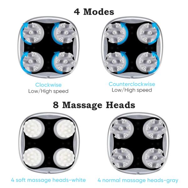 Portable Electric Head Scalp Vibrating Massager With Red Lights Infrared Physiotherapy DC5V