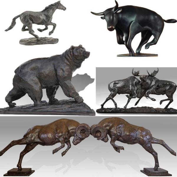 Cast Copper Indoor Metal Sculptures Handicraft Works Outdoor Animal Garden