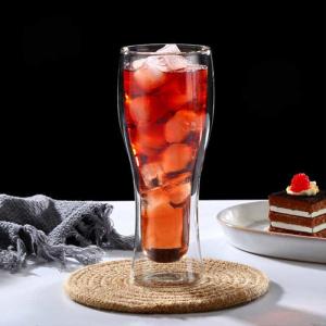 Cylinder Double Borosilicate Glass Beer Mug 300ml 400ml 450ml