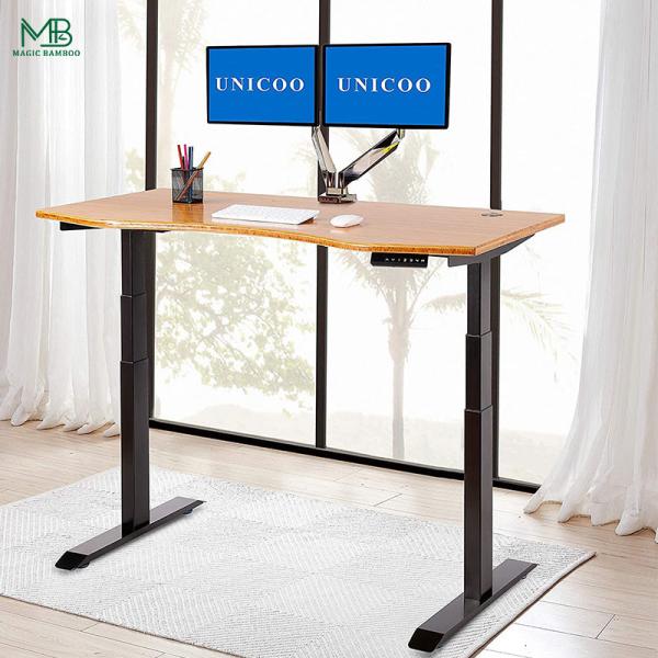 Ergonomic Lift Up Desk Bamboo Table Top For Standing Work