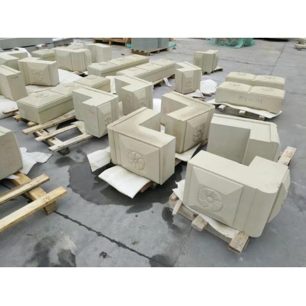 Customizable Beige Sandstone Artwork Special Shaped Stone Door Frame Lines