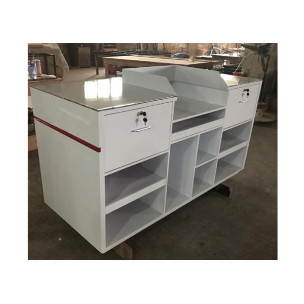 1.5M Length Lightweight Retail Checkout Counter With Artificial Stone Simple Style