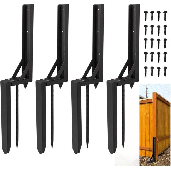 Fencing Repair Kit Heavy Duty Iron Ground Spike for Tilted Fence Posts Durable