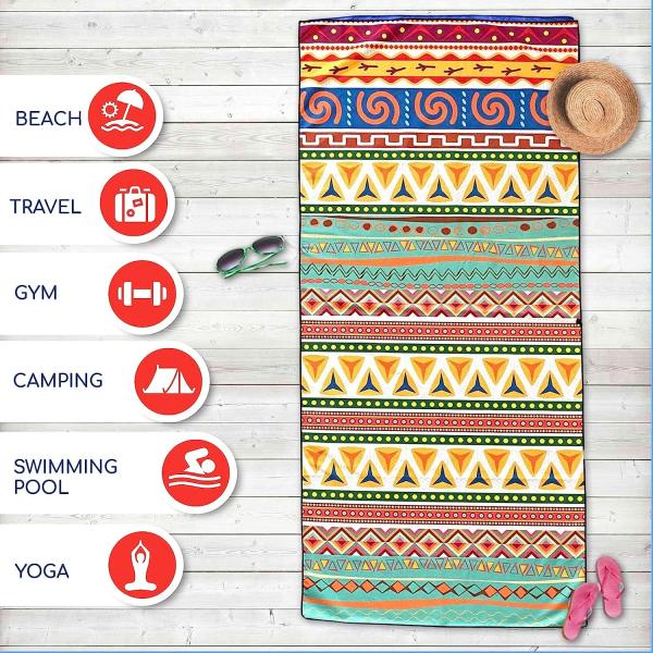 Large Sand Free Quick Dry Lightweight Water Absorbent Towel Beach With Zip