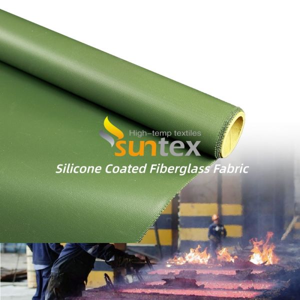 1100gsm High Temperature Silicone Coated Fiberglass Fabric for Removable