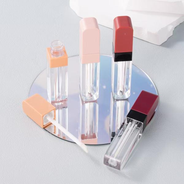Metallic Material Type 3G Empty Beveled Mouth Lipstick Tube With Rubber Seal Screw Closure Plastic Lip Balm Tube for Cosmetic Container