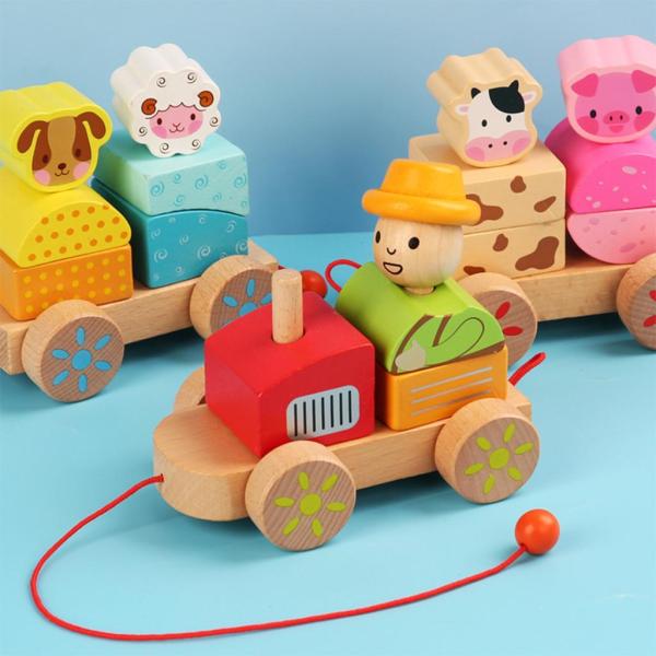 Wood Train Truck Shape DIY Educational Toy for Preschool Toddler Children