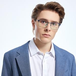 Business Bendable Titanium Frame Glasses Stainless Steel Frame Anti Scratch