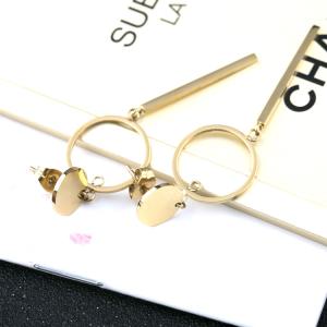 Stainless Steel Jewelry Fashion Personalized Women Long Drop Earrings, 18K Pated